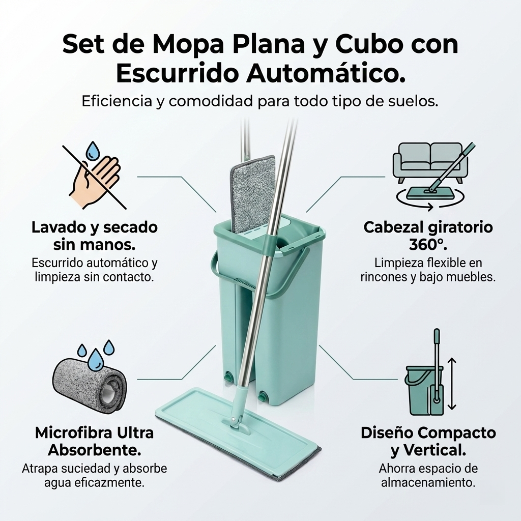 CLEANHOME™ 360° PRO | ¡Adiós a Exprimir con las Manos!